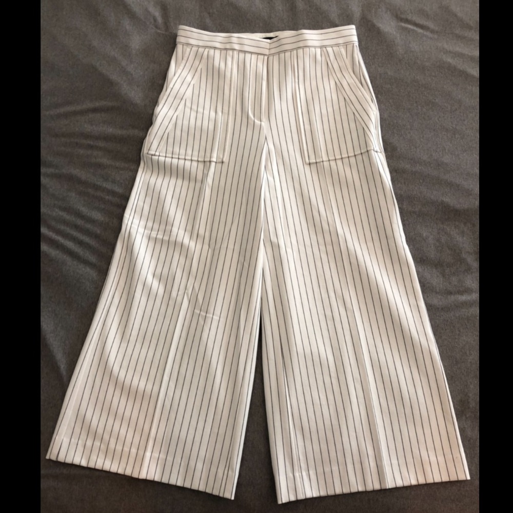 Cropped wide leg slack pants